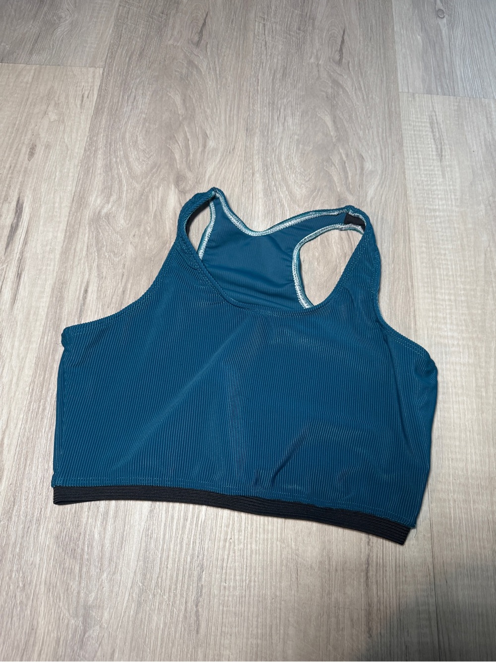 Ribbed Teal Racerback Sports Bralette